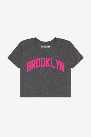 Heather Brooklyn Crop with Pink Letters