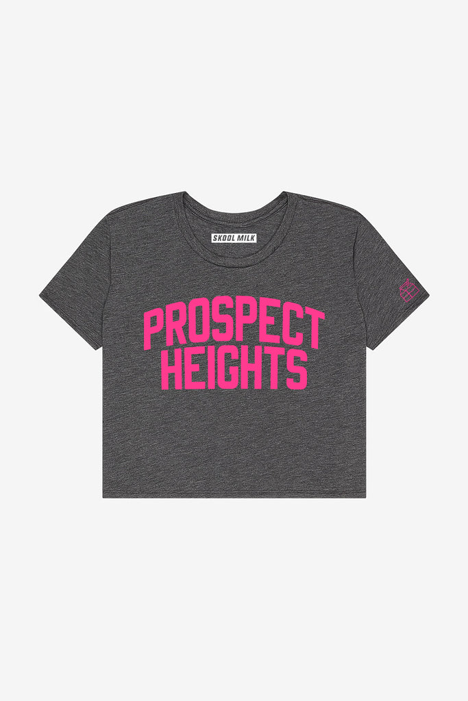 Heather Grey Prospect Heights Crop with Pink Letters