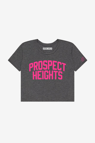 Heather Grey Prospect Heights Crop with Pink Letters