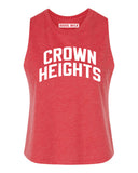 Heather Red Crown Heights Racerback with White Reflective Letters