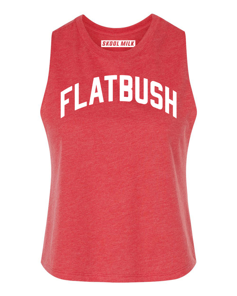 Heather Red Flatbush Racerback with White Reflective Letters