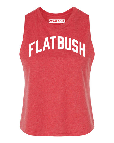 Heather Red Flatbush Racerback with White Reflective Letters