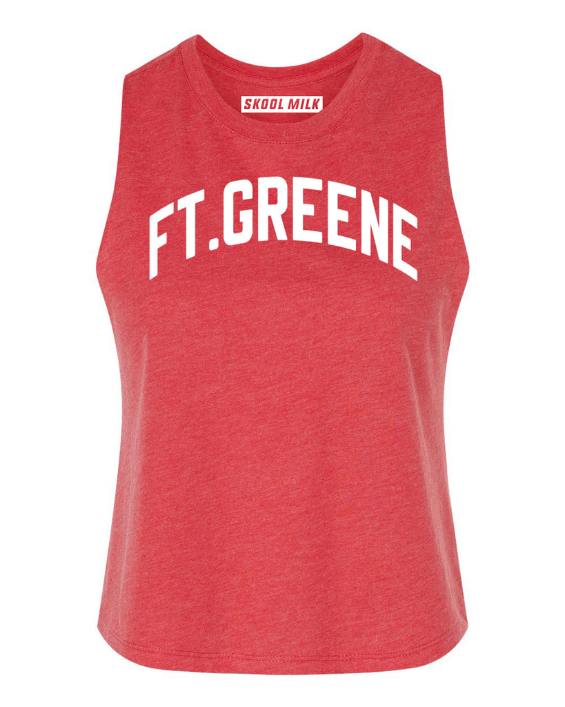 Heather Red Ft. Greene Racerback with White Reflective Letters