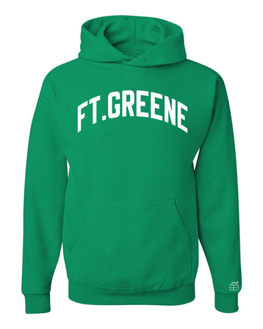 Green Ft. Greene Brooklyn Hoodie w/ White Letters