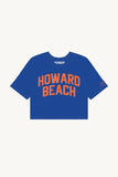 Blue Howard Beach Crop with Orange Reflective Letters