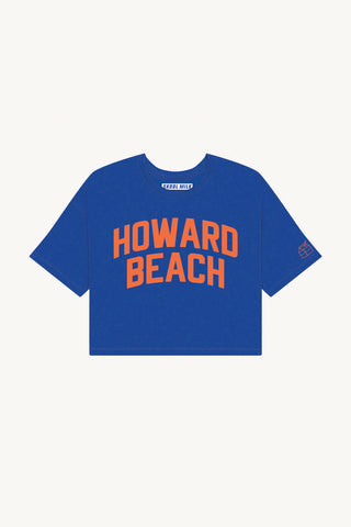 Blue Howard Beach Crop with Orange Reflective Letters