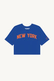Blue New York Crop with Orange Reflective Letters