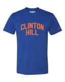 Blue Clinton Hill T-Shirt with Orange Reflective Letters