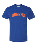 Blue Queens T-Shirt with Orange Reflective Letters