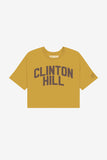 Mustard Clinton Hill Crop with Brown Reflective Letters