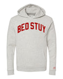 Oatmeal Bed Stuy Brooklyn Hoodie w/ Red Velvet Letters
