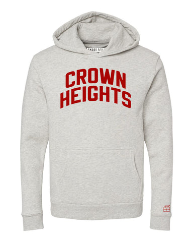 Oatmeal Crown Heights Brooklyn Hoodie w/ Red Velvet Letters