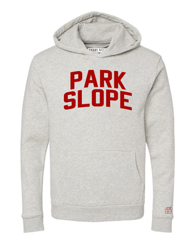 Oatmeal Park Slope Brooklyn Hoodie w/ Red Velvet Letters