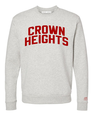 Oatmeal Crown Heights Brooklyn Sweatshirt w/ Red Velvet Letters