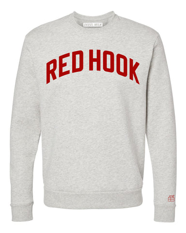 Oatmeal Red Hook Brooklyn Sweatshirt w/ Red Velvet Letters