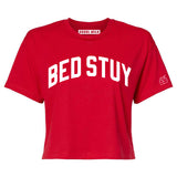 Red Bed Stuy Crop with White Reflective Letters
