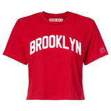 Red Brooklyn Crop with White Reflective Letters