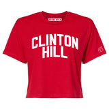 Red Clinton Hill Crop with White Reflective Letters