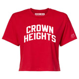 Red Crown Heights Crop with White Reflective Letters