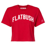 Red Flatbush Crop with White Reflective Letters