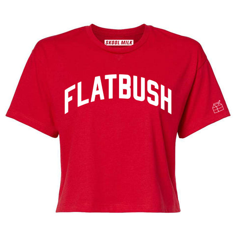 Red Flatbush Crop with White Reflective Letters