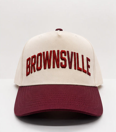Natural and Maroon Bushwick Five Panel Hat