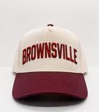 Natural and Maroon Bushwick Five Panel Hat