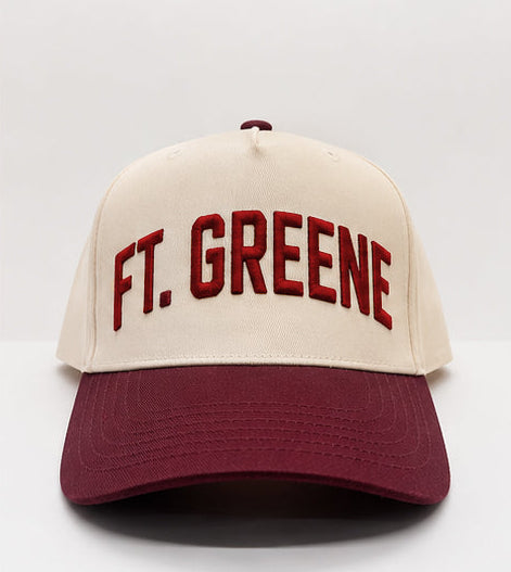 Natural and Maroon Ft. Greene Five Panel Hat