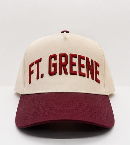 Natural and Maroon Ft. Greene Five Panel Hat