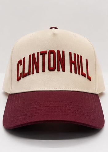 Natural and Maroon Clinton Hill Five Panel Hat