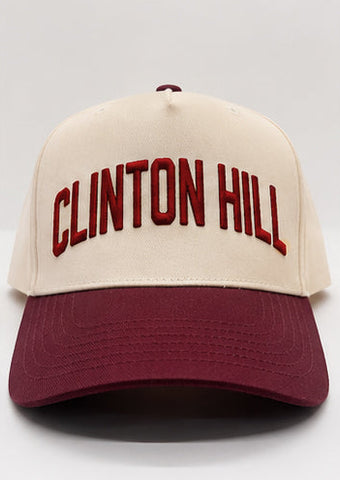 Natural and Maroon Clinton Hill Five Panel Hat