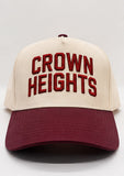 Natural and Maroon Crown Heights Five Panel Hat