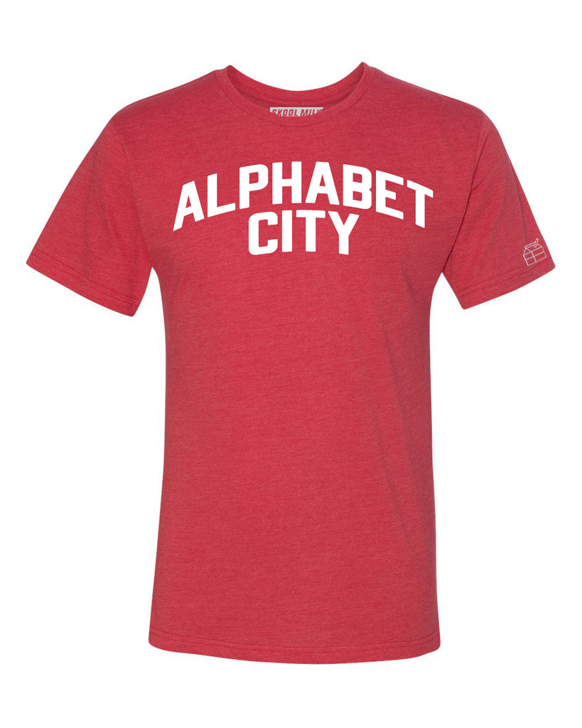 Red Alphabet City  T-shirt with White Reflective Letters