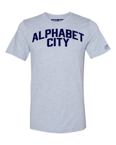Sky Blue Alphabet City  T-shirt with Blue Letters