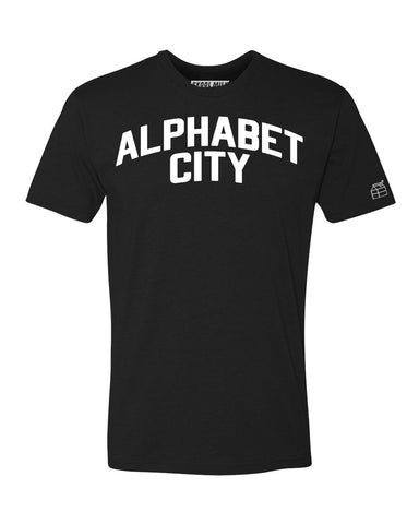 Black Alphabet City  T-shirt with White Reflective Letters