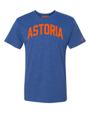 Blue Astoria T-shirt with Knicks Orange Letters