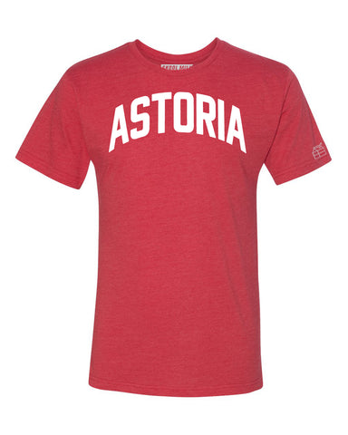Red Astoria T-shirt with White Reflective Letters