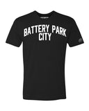 Black Battery Park City T-shirt with White Reflective Letters