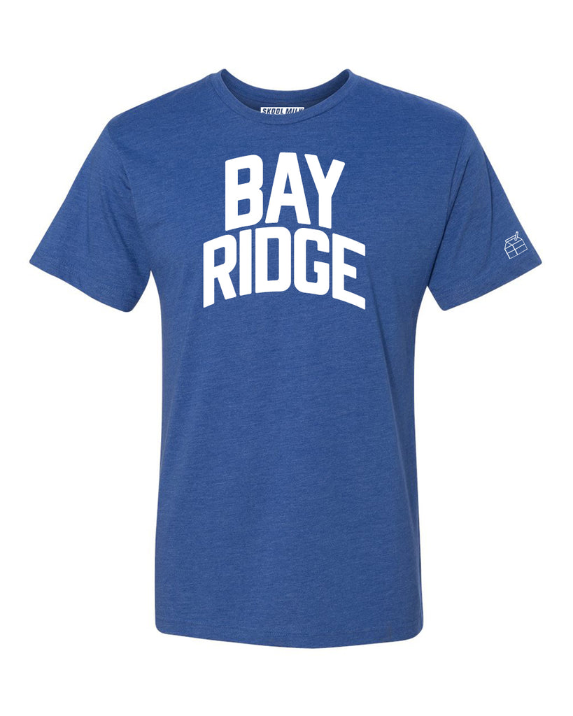Blue Bay Ridge T-shirt with White Reflective Letters