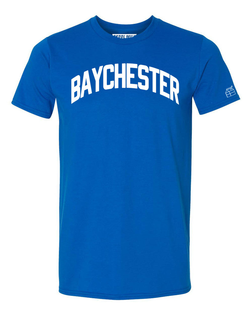 Blue Baychester T-shirt with White Reflective Letters