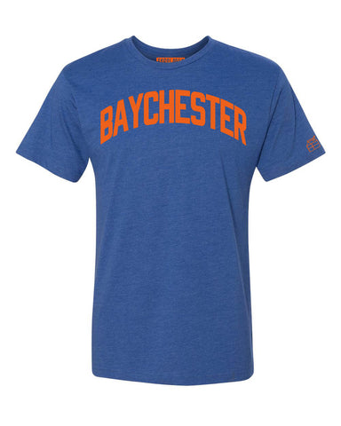 Blue Baychester T-shirt with Knicks Orange Letters