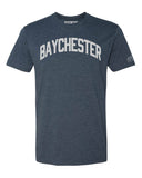Navy Blue Baychester T-Shirt with Silver Letters