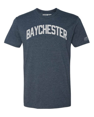 Navy Blue Baychester T-Shirt with Silver Letters