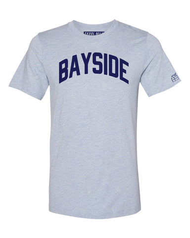 Sky Blue Bayside T-shirt with Blue Letters