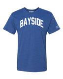 Blue Bayside T-shirt with White Reflective Letters