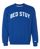 Blue Bed-Stuy Sweatshirt with White Reflective Letters
