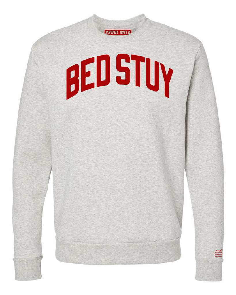 Oatmeal Bed-Stuy Brooklyn Sweatshirt w/ Red Velvet Letters
