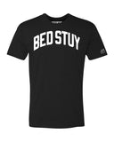 Black BedStuy T-shirt with White Reflective Letters