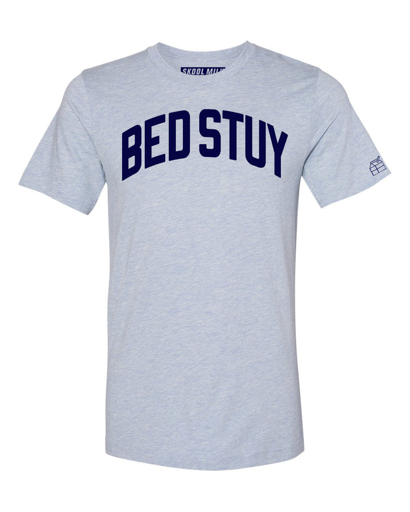 Sky Blue BedStuy T-shirt with Blue Letters