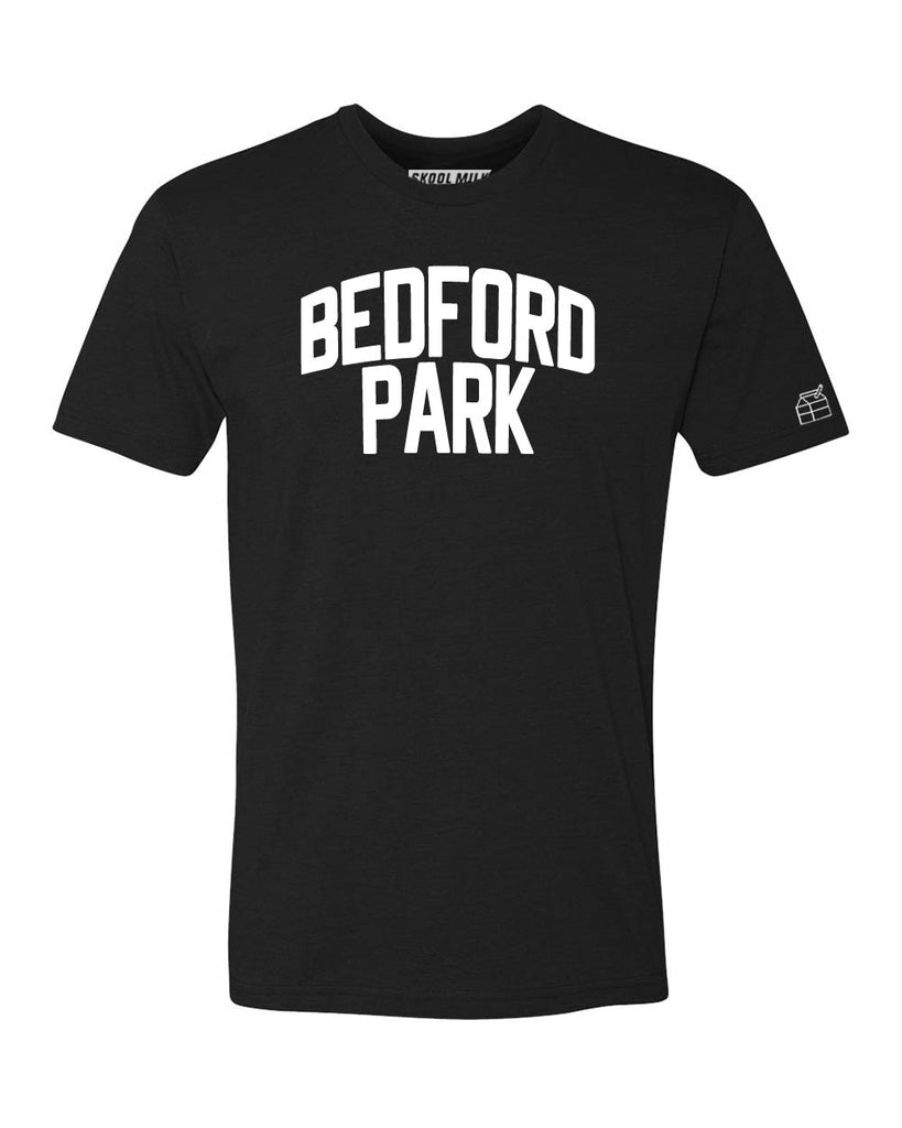 Black Bedford Park T-shirt with White Reflective Letters